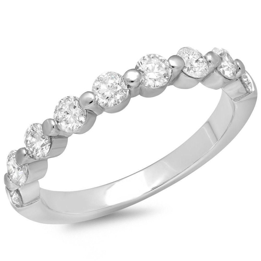 Fine Jewelry Intrigue Fine Jewelry | 14W@2.60 9Rd1@0.69 Single Prong Diamond Band