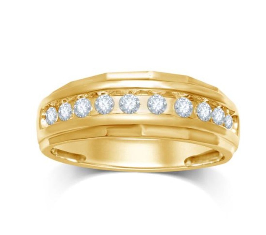 Fine Jewelry Intrigue Fine Jewelry | Diamond Inlay 10Kt Gold Men