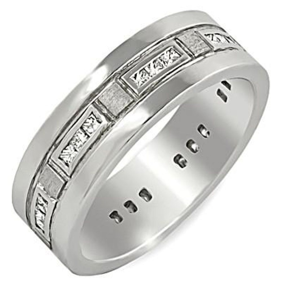 Fine Jewelry Intrigue Fine Jewelry | 14W@9.4 24Pc@0.47 6.81Mm Wide Men'S Wedding Band