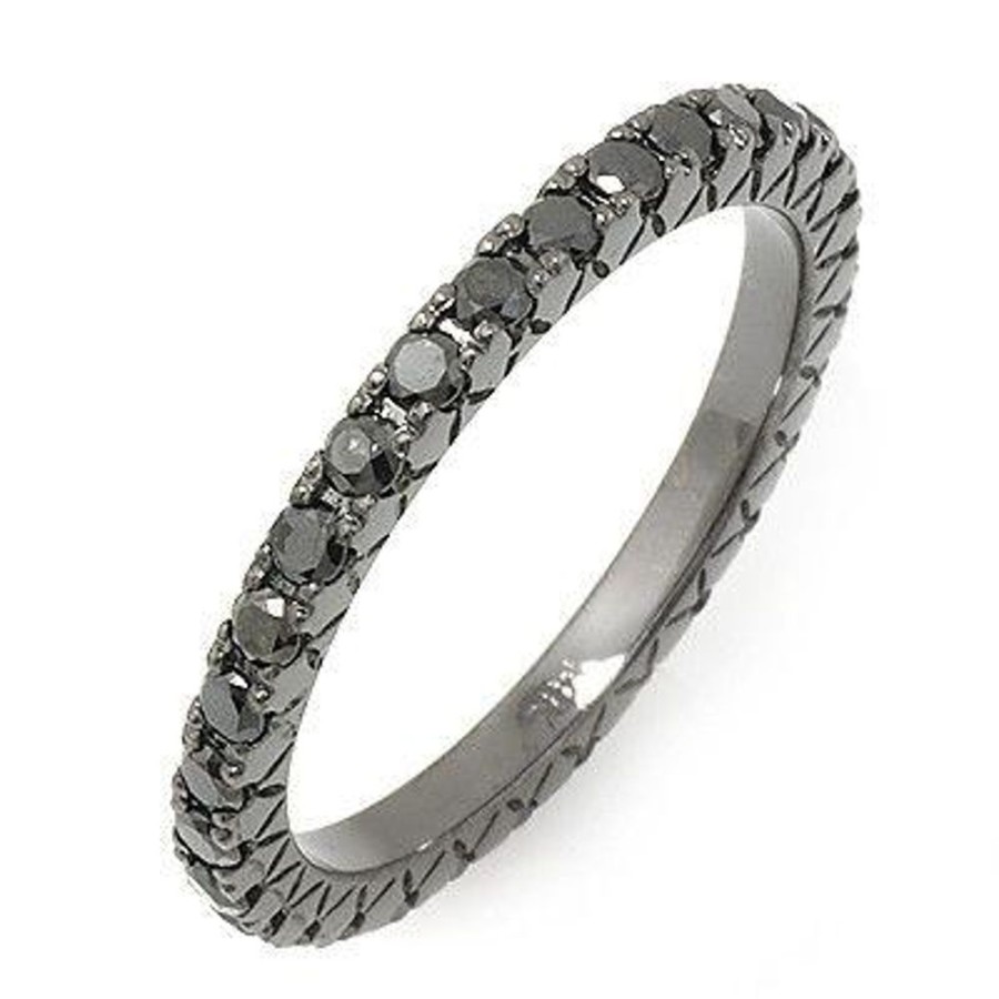 Fine Jewelry Intrigue Fine Jewelry | 14W@2.1 30Blk@0.80 Black Diamond Eternity Ring