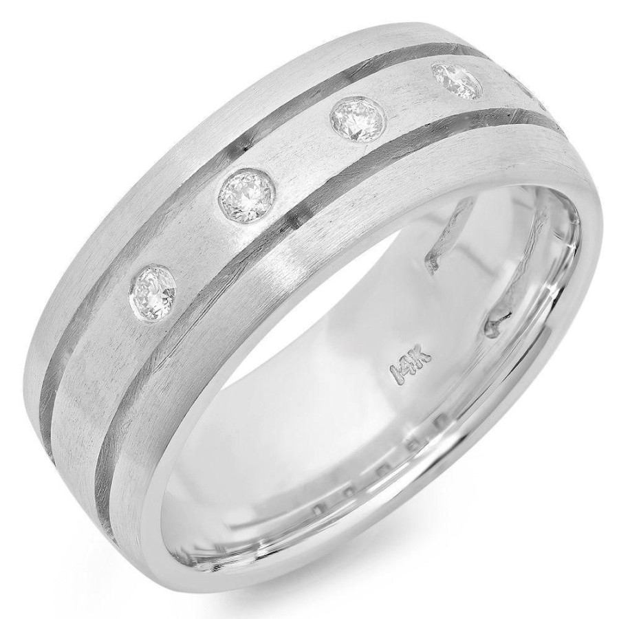 Fine Jewelry Intrigue Fine Jewelry | 14W@10.8 5Rd1+@0.18 Men'S Diamond Band