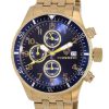 Men'S Watches Intrigue Fine Jewelry | Carrero Blue Bezel With Gold Tone Trim And Blue Dial