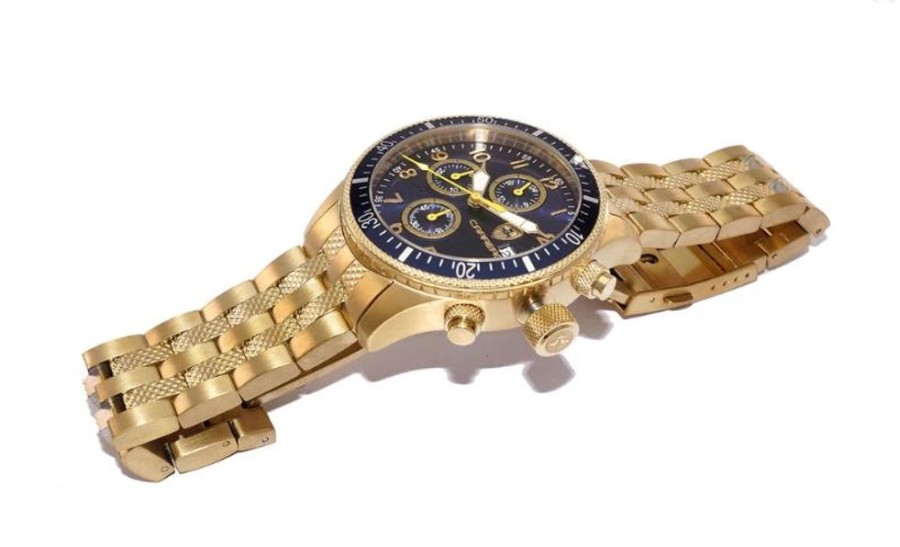 Men'S Watches Intrigue Fine Jewelry | Carrero Blue Bezel With Gold Tone Trim And Blue Dial