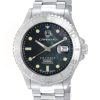 Men'S Watches Intrigue Fine Jewelry | Carrero Silver Bezel With Black Mop Dial And Silver Tone Band