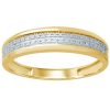 Fine Jewelry Intrigue Fine Jewelry | Diamond Inlay Gold Men'S Ring - 10K