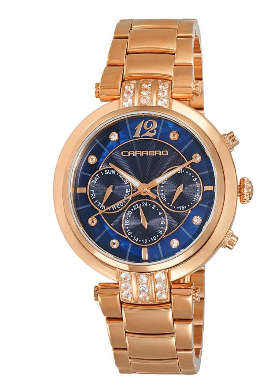 Women'S Watches Intrigue Fine Jewelry | Carrero Fixed Bezel With Blue Mop Dial With Accented Sapphire Stones