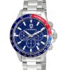 Men'S Watches Intrigue Fine Jewelry | Carrero Stationary Blue And Red Aluminum Bezel With Blue Enamel Dial