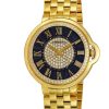 Women'S Watches Intrigue Fine Jewelry | Carrero Fixed Beveled Bezel In Gold Tone With Blue Dial