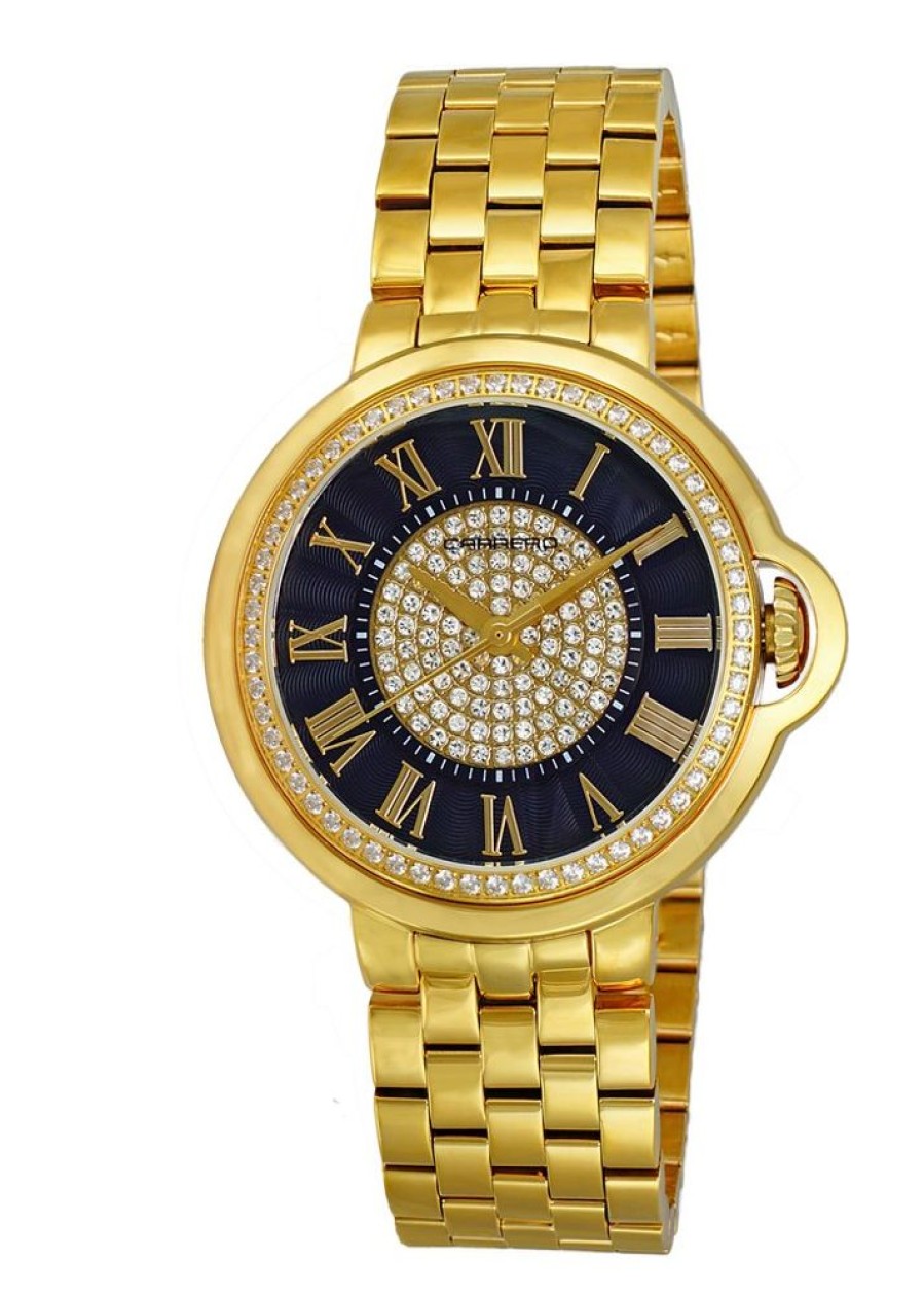 Women'S Watches Intrigue Fine Jewelry | Carrero Fixed Beveled Bezel In Gold Tone With Blue Dial