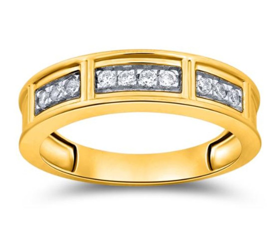 Fine Jewelry Intrigue Fine Jewelry | Diamon Inlay Gold Band - 10Rd - 10K