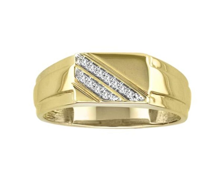 Fine Jewelry Intrigue Fine Jewelry | Accented Diamond Men'S Ring - 10K Gold