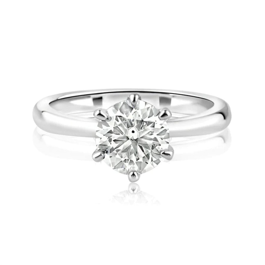 Engagement Intrigue Fine Jewelry | Moissanite Solitaire Ring - 2 Carat - Silver 925 Rhodium