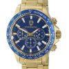 Men'S Watches Intrigue Fine Jewelry | Carrero Stationary Blue Aluminum Bezel With Blue Enamel Dial And Gold Band