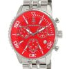 Men'S Watches Intrigue Fine Jewelry | Carrero Silver Stationary Bezel With Red Metal Dial