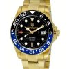 Men'S Watches Intrigue Fine Jewelry | Carrero Black And Blue Bezel With Black Dial And Gold Tone Band