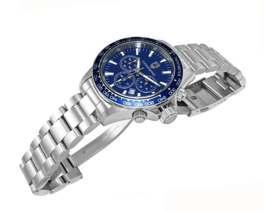 Men'S Watches Intrigue Fine Jewelry | Carrero Stationary Blue Aluminum Bezel With Blue Enamel Dial