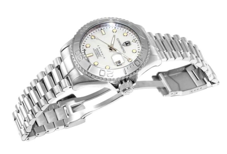 Men'S Watches Intrigue Fine Jewelry | Carrero Silver White Mop Watch