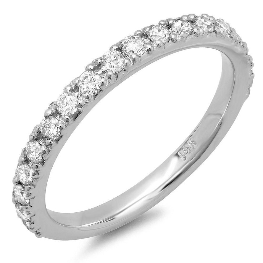 Fine Jewelry Intrigue Fine Jewelry | 14W@2.3 18Rd1@0.41 Size6.5 2.1Mm Diamond Band