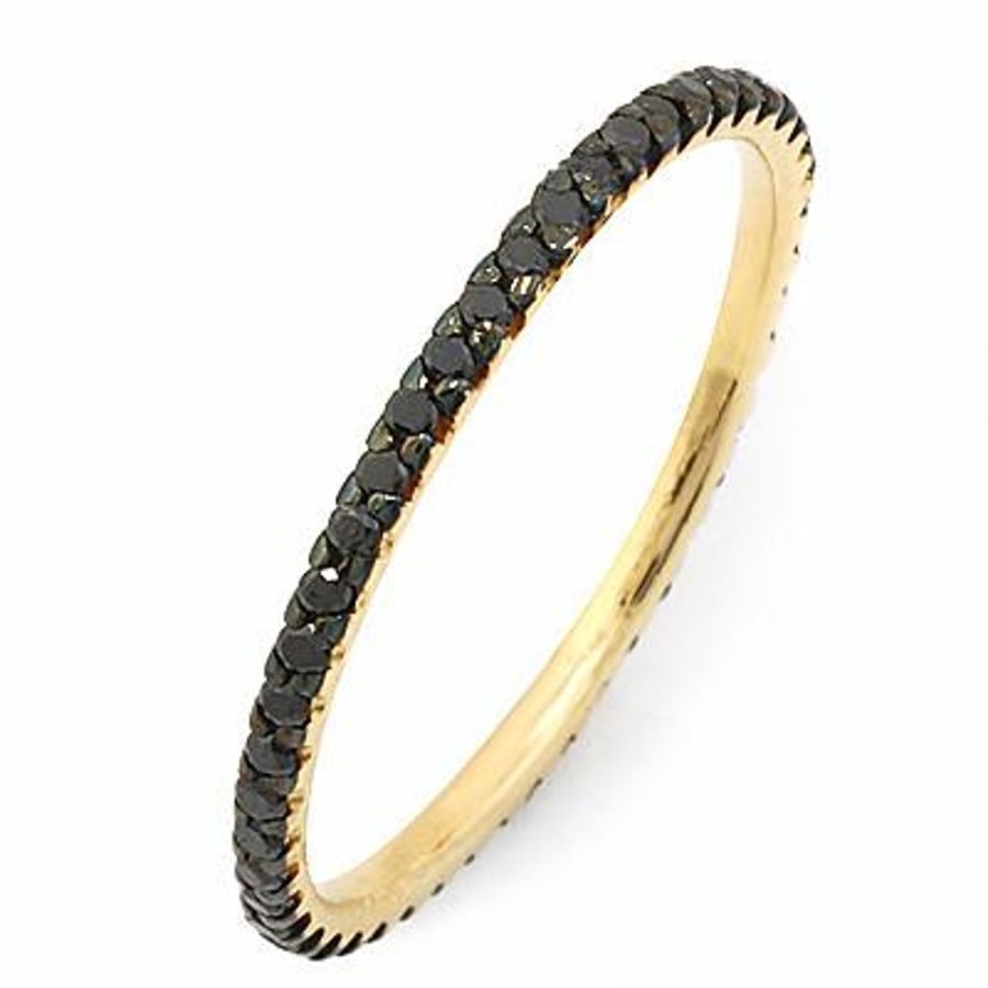 Fine Jewelry Intrigue Fine Jewelry | 14Y@1.1 47Brd@0.33 Size6 Thin Black Diamond Eternity Ring