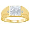 Fine Jewelry Intrigue Fine Jewelry | Pave Square Men'S Ring 10K Gold