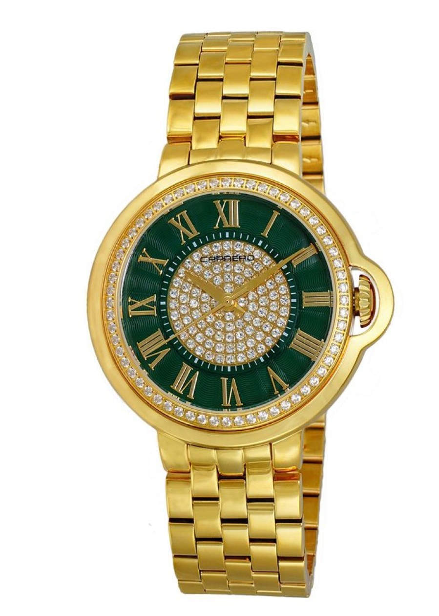 Women'S Watches Intrigue Fine Jewelry | Carrero Fixed Beveled Bezel In Gold Tone With Green Dial