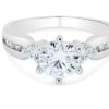 Engagement Intrigue Fine Jewelry | Pave Moissanite Engagement Ring - Silver 925 Rhodium