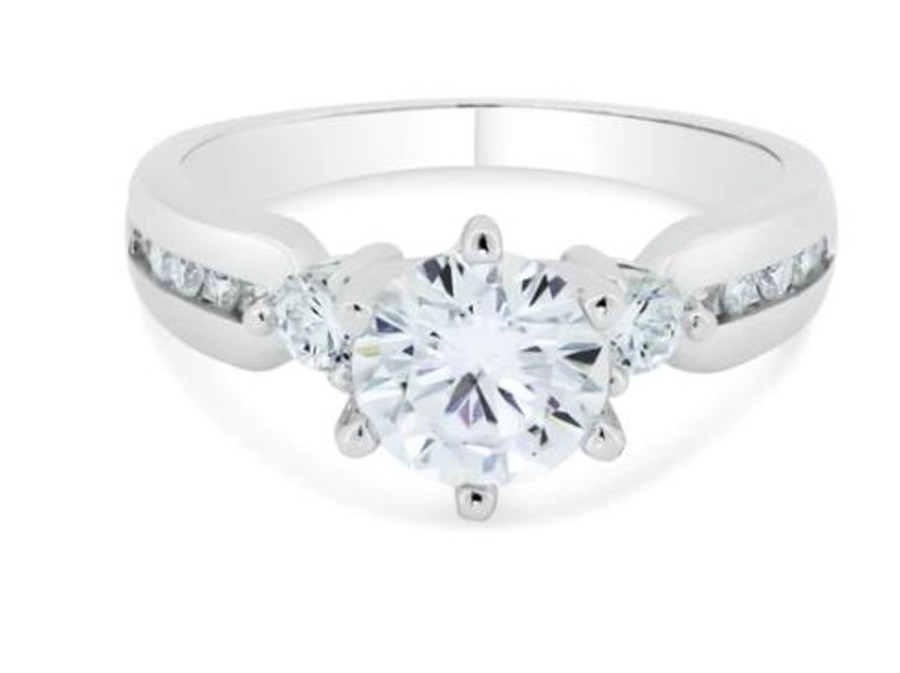 Engagement Intrigue Fine Jewelry | Pave Moissanite Engagement Ring - Silver 925 Rhodium