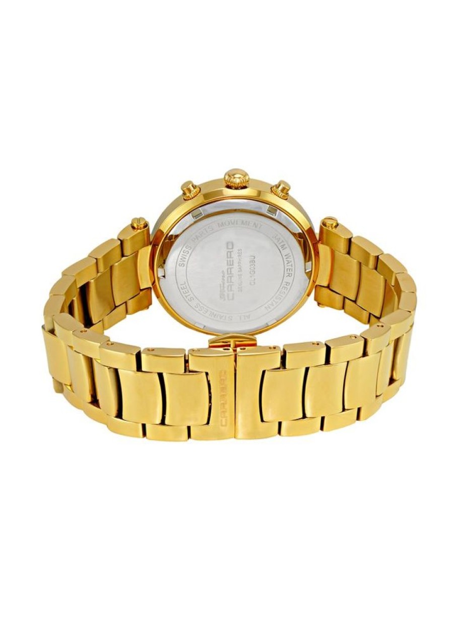 Women'S Watches Intrigue Fine Jewelry | Carrero Fixed Gold Tone Bezel With Blue Mop Dial With Accented Sapphire Stones