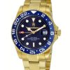 Men'S Watches Intrigue Fine Jewelry | Carrero Blue Bezel With Blue Dial And Gold Tone Band